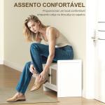 Banco Sapateira com Portas Frentes de Vime Prateleira para 8 Pares de Sapatos para Entrada Dormitório 80x35x52 cm Branco