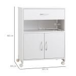 Armário para Impressora com Rodas e Gaveta 60x39x80cm Branco