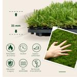 Relva Artificial 30x30cm 10 Peças com Altura de 25mm Alta Densidade 6500 para Exterior Pátio Terraço Verde