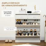 Sapateira Estreito com 2 Compartimentos e 2 Gavetas para 12 Pares de Sapatos 80x30x91,5 cm Branco