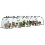 Estufa para Jardim Estufa Pequena para Cultivo de Plantas com 4 Janelas 395x100x80 cm Transparente e Verde
