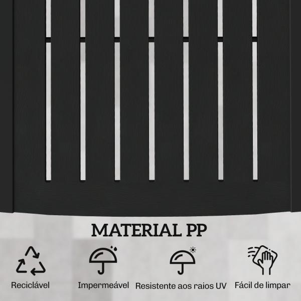 Conjunto de 2 Espreguiçadeiras Reclináveis em Plástico PP com Bandeja Lateral e Encosto Ajustável 5 Níveis 192x57x28,5 cm Preto