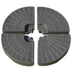 Base para Chapéu de Sol em 4 Partes Recarregável com Areia ou Água Desmontável para Jardim Pátio Ar Livre 100x100x10,5cm Marrom