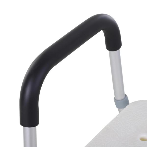 Cadeira para Duche Antiderrapante com Altura Ajustável em 6 Níveis Apoio para os Braços e Encosto 51,5x51,5x71 - 84 cm Branco