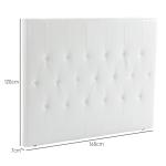 Cabeceira de Cama 160cm Cabeceira de Cama Estofada em Linho e Acolchoada 2 Formas de Uso 160x7x120cm Branco