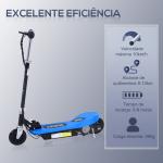 Trotinete Elétrica Dobrável para Crianças e Adolescentes acima de 7 Anos Velocidade de 10km/h Trotinete Elétrica com Guiador Ajustável e Freios Carga Máxima 50kg 78x37x89 - 95cm Azul