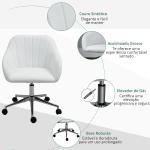 Cadeira de Escritório Operativa Giratória com Altura Ajustável Encosto e Apoio para os Braços 60x59x79 - 89cm Branco