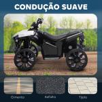 Quad Elétrico Infantil 6V Quad para Crianças dos 37 aos 72 Meses Velocidade até 3 km/h Faróis e Música 70x42x45 cm Branco