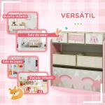 Estante para Brinquedos com 6 Caixas de Tecido não Tecido Amovíveis Organizador de Brinquedos 63x30x66 cm Rosa
