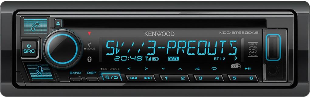 Auto Rádio KDCBT960DAB 4x 500W Bluetooth (AAC/FLAC/MP3/WAV/WMA) - KENWOOD