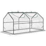 Estufa 119x60x60cm Estufa de Jardim com 2 Janelas Enroláveis para Cultivo de Plantas Verduras Flores Transparente