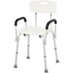Cadeira para Duche Antiderrapante com Altura Ajustável 47x50x87 cm Branco