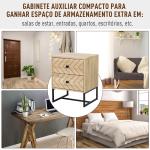 Mesa de Cabeceira cómoda de madeira confortável com 2 gavetas 48x39,5x60cm