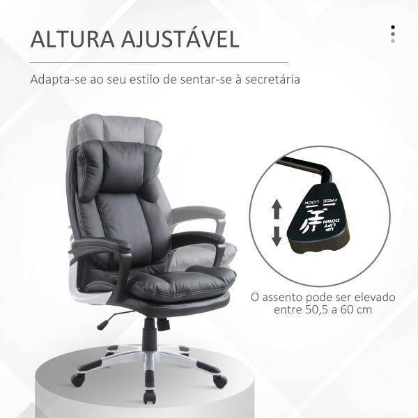 Cadeira de Escritório Giratória Cadeira de Escritório Ergonómica com Apoio para os Braços e Altura Ajustável 66x71x110 - 120,5 cm Preto