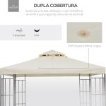 Toldo de Substituição 3x3m para Pérgolas Toldo de Substituição de Pérgolas de Jardim Creme
