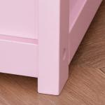 Baú de Brinquedos Banco de Armazenamento Infantil de Madeira de Pinho com Tampa de Amortecimento e Encosto Alto 60x30x50 cm Rosa
