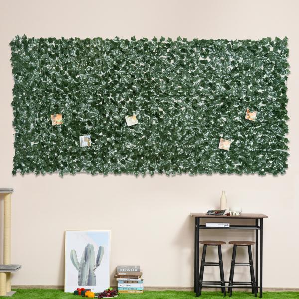 Vedação Artificial em Rolo 3,1,5m Vedação de Privacidade para Balcão Jardim Exterior Planta Decorativa de Parede PE Verde