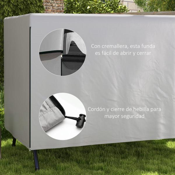 Capa Protetora para Baloiço de Jardim de 3 Lugares 215x155x150 cm Cobertura para Móveis de Exterior Cinzento Claro