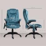 Cadeira de Escritório com 6 Pontos de Massagem Reclinável até 130° com Função de Aquecimento 68x72x110 - 120 cm Azul