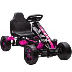 Kart a Pedais para Crianças com Embraiagem Automática Travão e Rodas Antiderrapantes em EVA 100x59x60,5 cm Rosa