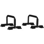 Barras Paralelas em Aço com Base Antiderrapante e Pegas Acolchoadas para Treino de Fitness 36x25x20 cm Preto