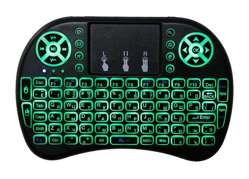 Mini Teclado s/ Fios i8 RGB LED (Preto)