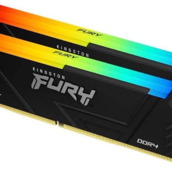 Memória RAM DIMM Fury Beast RGB 32GB (2x16GB) DDR4 - 3200MHz (Intel XMP) CL16 1.3V (Preto) - KINGSTON