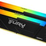 Kingston Kit 32GB (2 x 16GB) DDR4 3200MHz FURY Beast RGB Preto 1Rx8 CL16