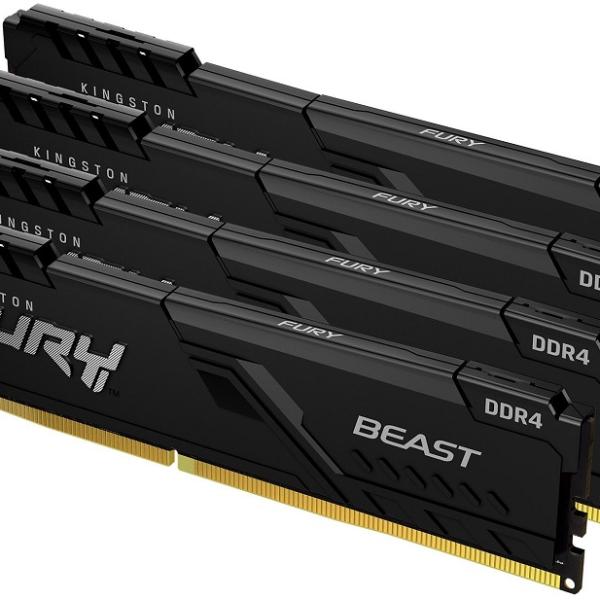 Memória RAM Fury Beast 64GB (4x16GB) DDR4 - 3600MHz CL18 (Preto) - KINGSTON