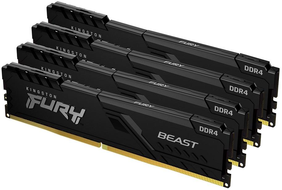 Memória RAM Fury Beast 64GB (4x16GB) DDR4 - 3600MHz CL18 (Preto) - KINGSTON