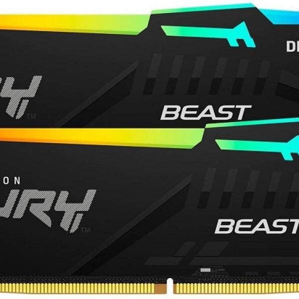 Memória RAM DIMM Fury Beast RGB 16GB (2x8GB) DDR5 - 5600MHz (AMD Expo/Intel XMP) CL36 - KINGSTON