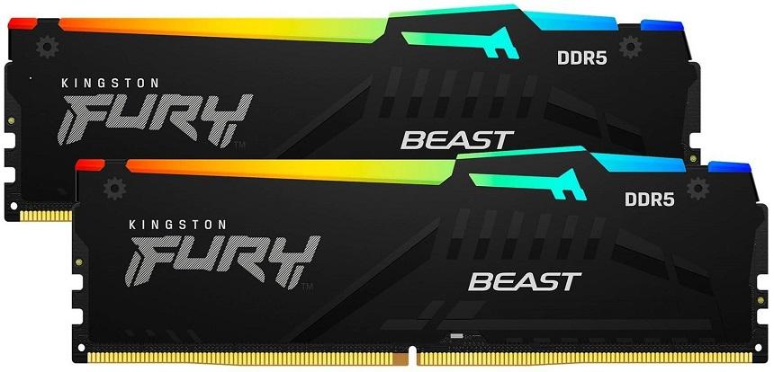 Memória RAM DIMM Fury Beast RGB 16GB (2x8GB) DDR5 - 5600MHz (AMD Expo/Intel XMP) CL36 - KINGSTON