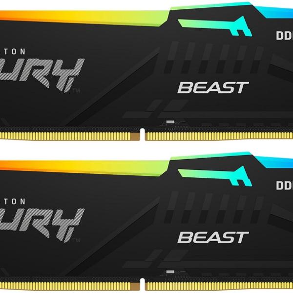 Memoria Dimm Kingston FURY Beast RGB 32Gb Kit (2*16Gb) Ddr5 5600Mhz 1.25V CL36 unbuffered - on - die ECC