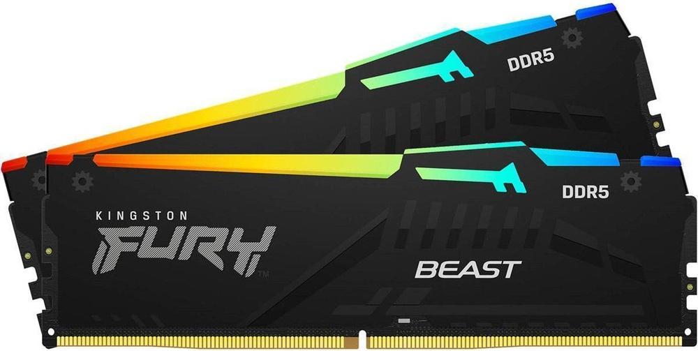 Memória RAM UDIMM Fury Beast RGB 64GB (2x32GB) DDR5 - 5600MHz (Intel XMP) CL40 2Rx8 - KINGSTON