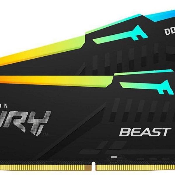 Memória RAM DIMM Fury Beast RGB 32GB (2x16GB) DDR5 - 6000MHz (AMD Expo/Intel XMP) CL30 - KINGSTON