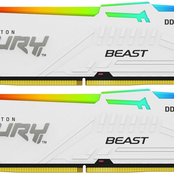 Memória RAM DIMM Fury Beast RGB 32GB (2x16GB) DDR5 - 6000MHz (AMD Expo/Intel XMP) CL36 - KINGSTON