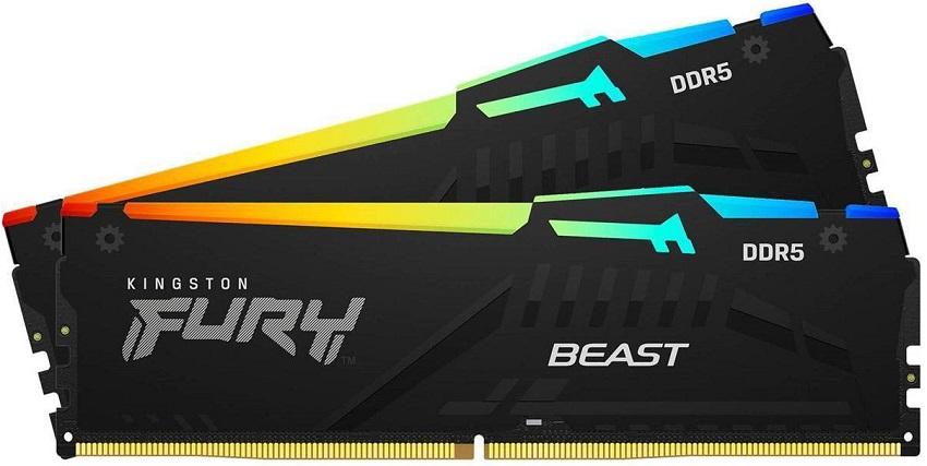 Kingston Kit 64GB (2 x 32GB) DDR5 6400MHz FURY Beast RGB EXPO Preto CL32