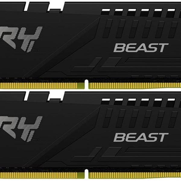 Memória RAM DIMM Fury Beast 64GB (2x32GB) DDR5 - 6400MHz (AMD Expo/Intel XMP) CL32 Preta - KINGSTON