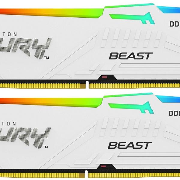 Memória RAM DIMM Fury Beast RGB 64GB (2x32GB) DDR5 - 6400MHz (AMD Expo/Intel XMP) CL32 - KINGSTON