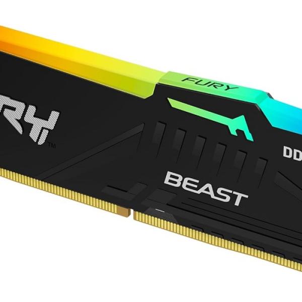 Memória RAM DIMM Fury Beast RGB 16GB (1x16GB) DDR5 - 6800MHz (AMD Expo/Intel XMP) CL34 - KINGSTON