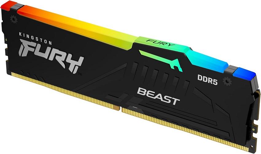 Memória RAM DIMM Fury Beast RGB 16GB (1x16GB) DDR5 - 6800MHz (AMD Expo/Intel XMP) CL34 - KINGSTON