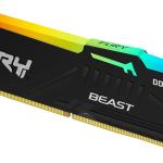 Memória RAM DIMM Fury Beast RGB 16GB (1x16GB) DDR5 - 6800MHz (AMD Expo/Intel XMP) CL34 - KINGSTON