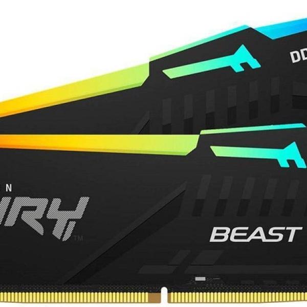 Memória RAM DIMM Fury Beast RGB 32GB (2x16GB) DDR5 - 6800MHz (AMD Expo/Intel XMP) CL34 - KINGSTON