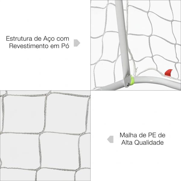 Baliza de Futebol com Estrutura Metálica e Rede para Treino no Jardim ao Ar Livre 186x62x123 cm Amarelo
