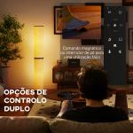Candeeiro de Pé Moderno Candeeiro de Sala com Brilho Temperaturas de Cor Ajustáveis 3000K - 6000K Controle Remoto Magnético Temporizador para Quarto Escritório Decoração Ø20x135 cm Bege
