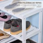Sapateira de Madeira de 3 Níveis para até 9 Pares de Sapatos para Entrada Corredor Dormitório 70x26x57,5cm Branco