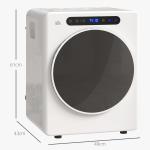 Máquina de Secar 3 KG 1000W Função Antirrugas Função Esterilizar Temporizador Ecrã LED Tátil Tambor Aço Inoxidável 49x43x61 cm Branco