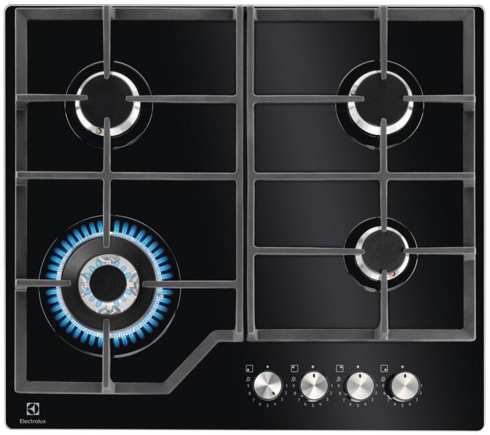 Placa a Gás Serie 600 KGG64362K 4 Zonas Butano/Propano (Preto) - ELECTROLUX