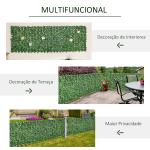 Vedação Artificial em Rolo 3m Vedação de Privacidade para Balcão Jardim Exterior Planta Decorativa de Parede PE Verde