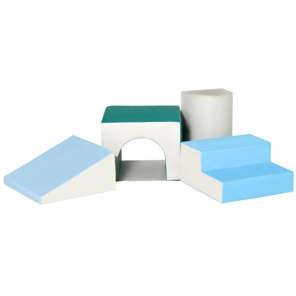 Conjunto de 4 Blocos de Espuma para Crianças de 1 - 3 Anos Figuras de Construção Brinquedo de Aprendizagem Infantil Estofado em PU 150x50x39cm Multicor